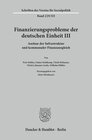 Buchcover Finanzierungsprobleme der deutschen Einheit III.