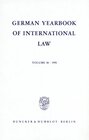 Buchcover German Yearbook of International Law - Jahrbuch für Internationales Recht.