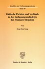 Buchcover Politische Parteien und Verbände in der Verfassungsrechtslehre der Weimarer Republik.