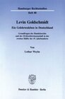 Buchcover Levin Goldschmidt.