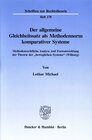 Buchcover Der allgemeine Gleichheitssatz als Methodennorm komparativer Systeme.