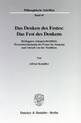 Buchcover Das Denken des Festes: Das Fest des Denkens.