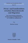 Buchcover Privat- und Familienleben zwischen Menschenrecht und Migration.