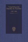 Buchcover Duncker & Humblot Verlagsbibliographie 1798–1945.