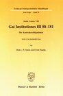 Buchcover Gai Institutiones III 88 - 181.