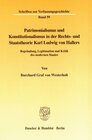 Buchcover Patrimonialismus und Konstitutionalismus in der Rechts- und Staatstheorie Karl Ludwig von Hallers.