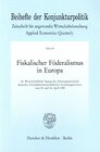 Buchcover Fiskalischer Föderalismus in Europa.
