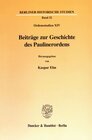 Buchcover Beiträge zur Geschichte des Paulinerordens.
