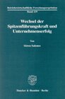 Buchcover Wechsel der Spitzenführungskraft und Unternehmenserfolg.