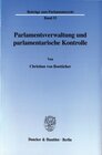 Buchcover Parlamentsverwaltung und parlamentarische Kontrolle.