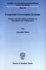 Buchcover Corporate Governance Systeme.