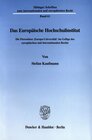 Buchcover Das Europäische Hochschulinstitut.