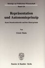 Buchcover Repräsentation und Autonomieprinzip.