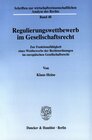 Buchcover Regulierungswettbewerb im Gesellschaftsrecht.