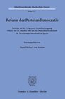 Buchcover Reform der Parteiendemokratie.