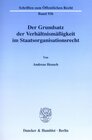 Buchcover Der Grundsatz der Verhältnismäßigkeit im Staatsorganisationsrecht.