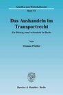 Buchcover Das Aushandeln im Transportrecht.