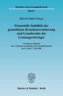 Buchcover Finanzielle Stabilität der gesetzlichen Krankenversicherung und Grundrechte der Leistungserbringer.