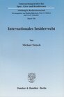 Buchcover Internationales Insiderrecht.