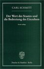 Buchcover Der Wert des Staates und die Bedeutung des Einzelnen.