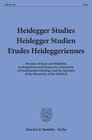 Buchcover Heidegger Studies - Heidegger Studien - Etudes Heideggeriennes.