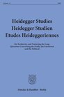 Buchcover Heidegger Studies - Heidegger Studien - Etudes Heideggeriennes.