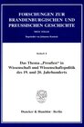 Buchcover Das Thema "Preußen" in Wissenschaft und Wissenschaftspolitik des 19. und 20. Jahrhunderts.