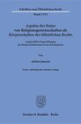 Buchcover Aspekte des Status von Religionsgemeinschaften als Körperschaften des öffentlichen Rechts.