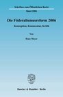 Buchcover Die Föderalismusreform 2006.