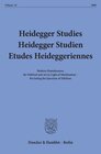 Buchcover Heidegger Studies - Heidegger Studien - Etudes Heideggeriennes.