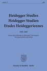 Buchcover Heidegger Studies - Heidegger Studien - Etudes Heideggeriennes.