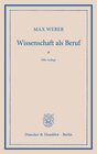 Buchcover Wissenschaft als Beruf.