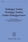 Buchcover Heidegger Studies - Heidegger Studien - Etudes Heideggeriennes.