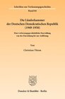 Buchcover Die Länderkammer der Deutschen Demokratischen Republik (1949–1958).