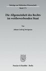 Buchcover Die Allgemeinheit des Rechts im wettbewerbenden Staat.