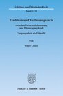 Buchcover Tradition und Verfassungsrecht
