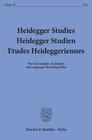 Buchcover Heidegger Studies - Heidegger Studien - Etudes Heideggeriennes.