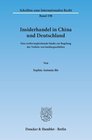 Buchcover Insiderhandel in China und Deutschland.
