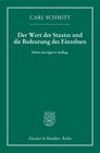 Buchcover Der Wert des Staates und die Bedeutung des Einzelnen.