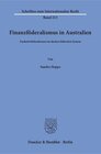 Buchcover Finanzföderalismus in Australien.