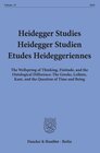 Buchcover Heidegger Studies - Heidegger Studien - Etudes Heideggeriennes.