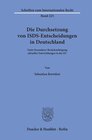 Buchcover Die Durchsetzung von ISDS-Entscheidungen in Deutschland.