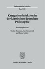 Buchcover Kategoriendeduktion in der klassischen deutschen Philosophie.