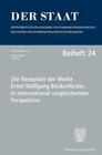 Buchcover Die Rezeption der Werke Ernst-Wolfgang Böckenfördes in international vergleichender Perspektive.