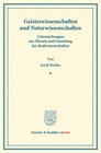 Buchcover Geisteswissenschaften und Naturwissenschaften.