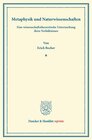 Buchcover Metaphysik und Naturwissenschaften.