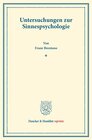 Buchcover Untersuchungen zur Sinnespsychologie.