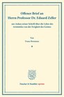 Buchcover Offener Brief an Herrn Professor Dr. Eduard Zeller