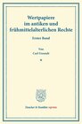 Buchcover Wertpapiere im antiken und frühmittelalterlichen Rechte.