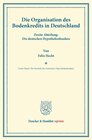 Buchcover Die Organisation des Bodenkredits in Deutschland.
